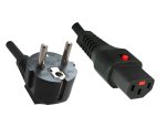 DINIC Netzkabel Schuko auf C13 mit Verriegelung, locking, 1mm², 2m